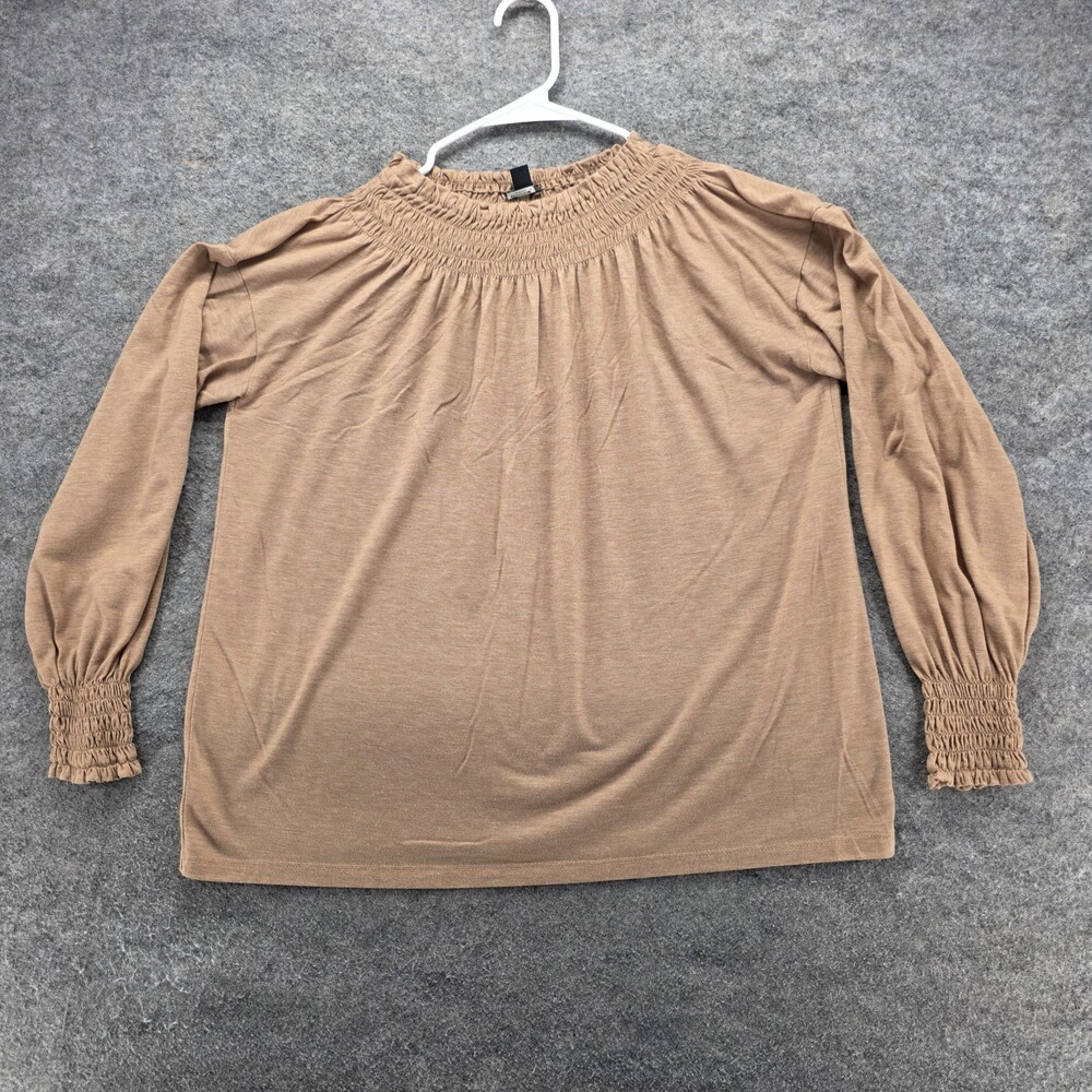 Ann Taylor Shirt Womens Medium Long Sleeve Brown